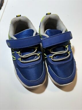 Stride Rite Blue Sneakers with Lime Accents